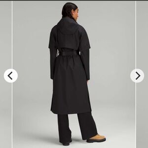 Lululemon Athletica Black Hooded Trench Coat